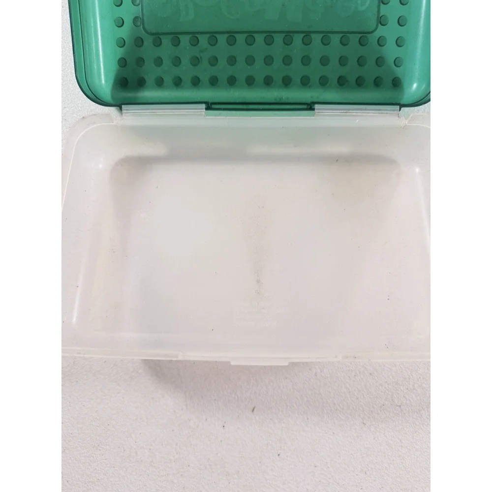 Vintage 90s SPACEMAKER Pencil Box School Supply Case Green & Translucent